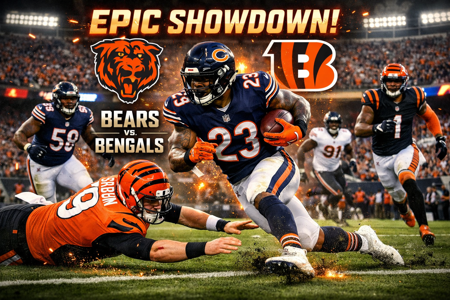 Chicago Bears vs Bengals Match Player Stats